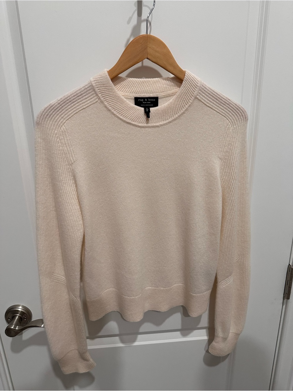 rag & bone Cream Cashmere Crew Sweater